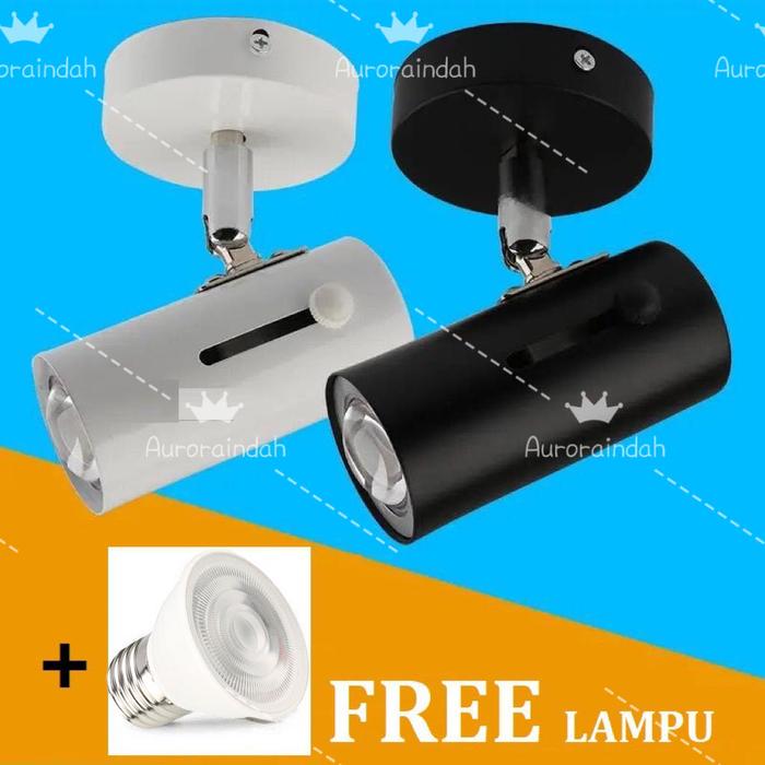 KAP LAMPU TEMPEL / RUMAH LAMPU SOROT / SPOTLITE HITAM/PUTIH FITTING E27 / SPOT LIGHT PLAFON
