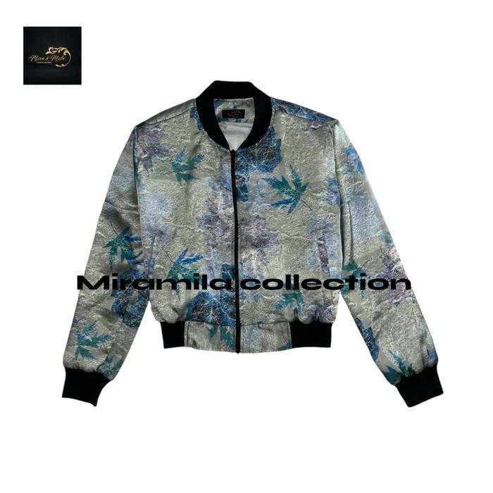 Miramila collection jacket bomber wanita/pria bahan silk Jaket Atasan Kain Panjang