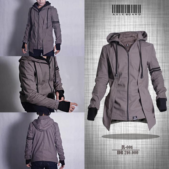 Terbaru Semi Jaket Blazer Hoodie Finger Korean Style Warna Abu Streetwear