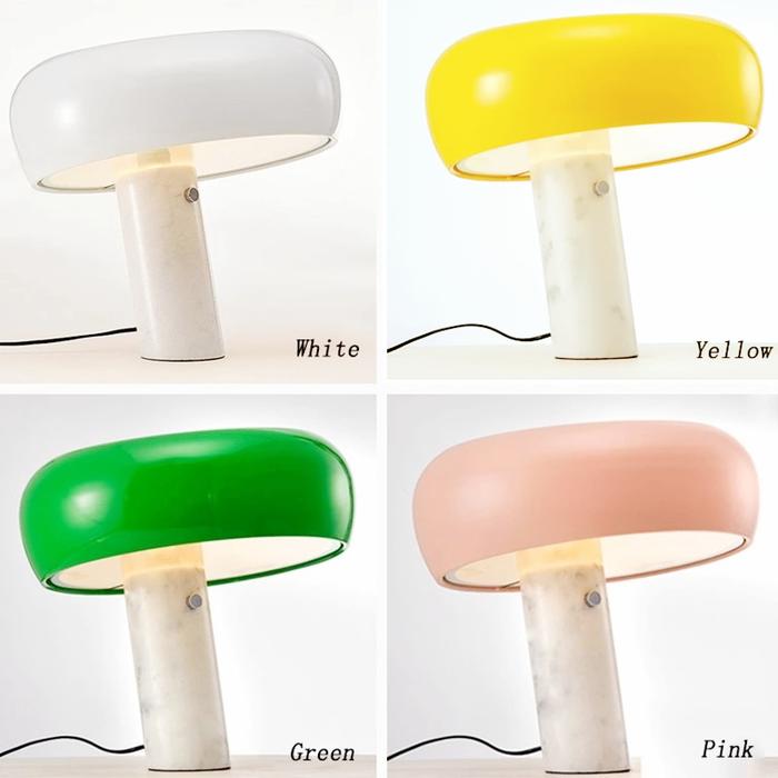 Lampu meja Snoopy marmer jamur desainer Italia lampu meja LED belajar