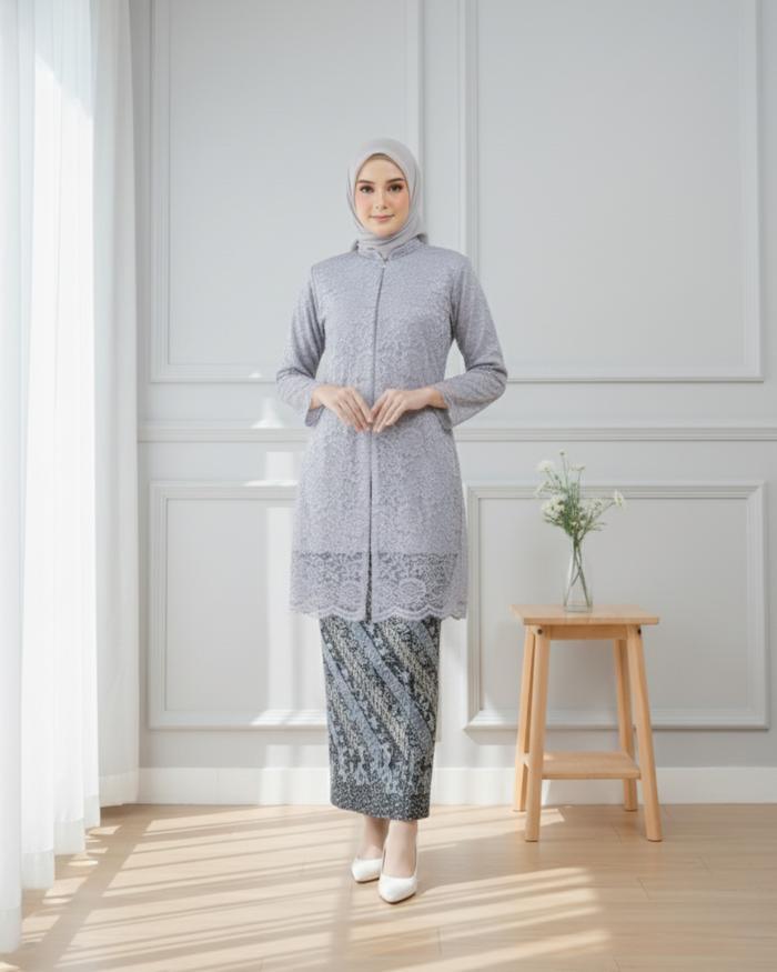 Atasan Kebaya Brukat Ibu Ibu Remaja Dewasa Model Tunik Krah Modern Baju Brokat Batik Kebaya Kondanga
