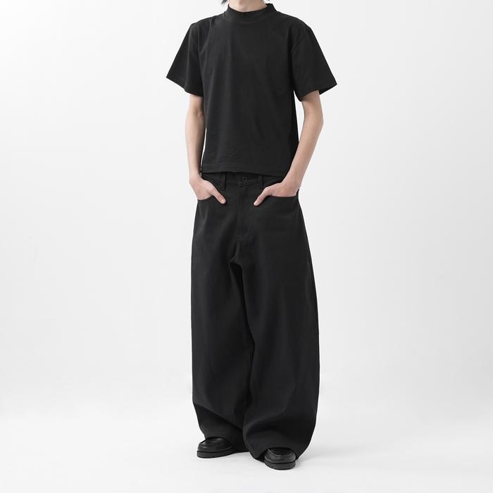 'Forma' Wide Black Denim Pants / Celana Panjang Bahan Denim / Celana Unisex