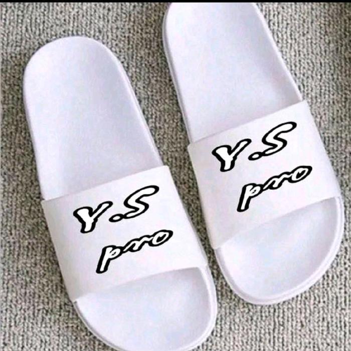 sandal slop pria YS pro putih bahan tebal anti licin