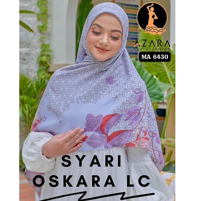 SYARI AZARA OSKARA UMAMA MIRACLE SYARI LC METAL LOGO 130 X130 Scarf Hijab Jumbo Motif Segiempat Voal
