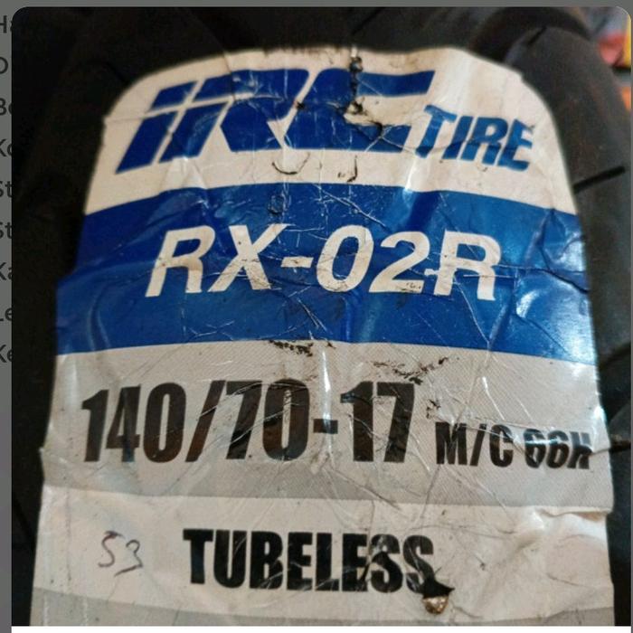 BAN IRC RX-02R 140/70-17 TUBELESS