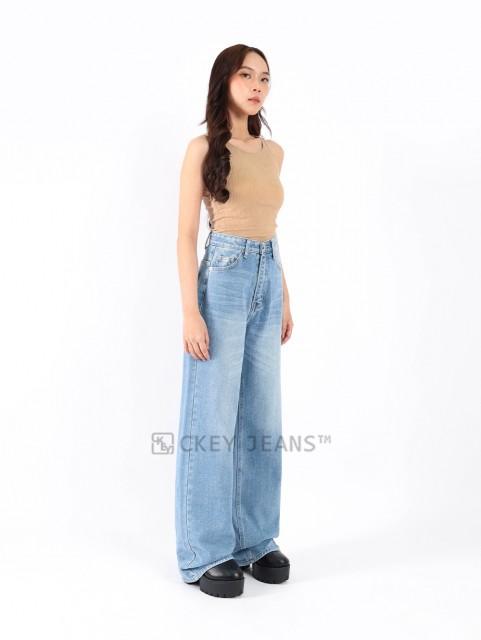 Aqua Spray Whisker Baggy Jeans