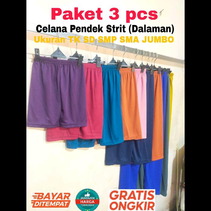 6 pcs celana pendek strit anak tk sd smp sma ukuran dewasa jumbo sot dalaman rok gamis