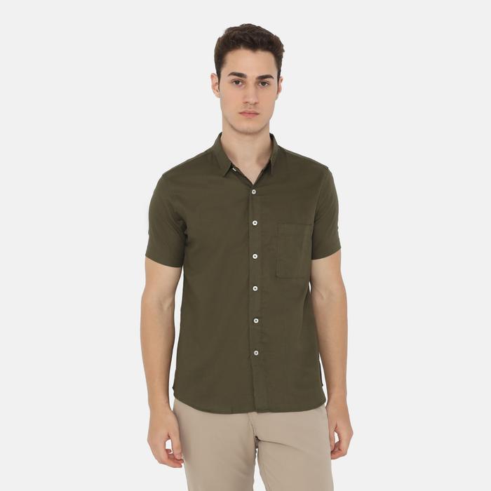 BAROSSO - Daytona Short Sleeve Regular Fit Casual Shirt | Kemeja Polos Lengan Pendek Kasual Pria - D