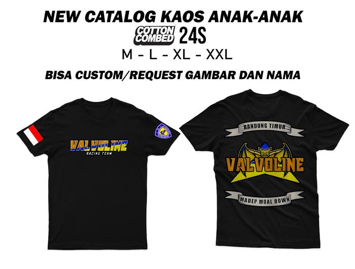 kaos anak laki laki & perempuan valvoline brigez original bandung