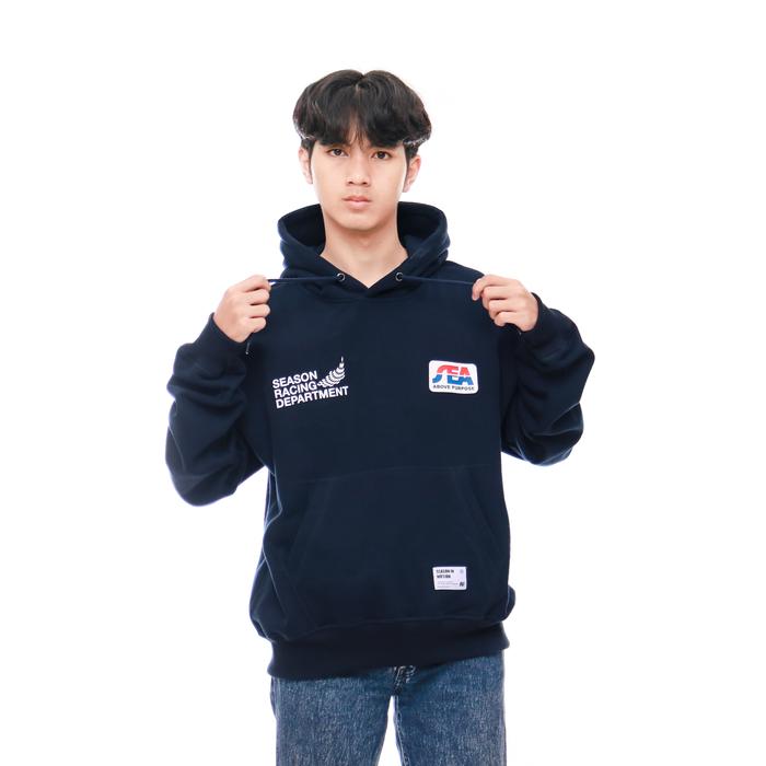 SEASON IN MOTION Sweater Basic boxy oversized HARTLEY Navy Bahan Cotton Jumper Jaket Hoodie Pria Uni