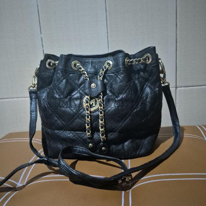 Tas serut Metrocity Original Hitam Kulit Asli
