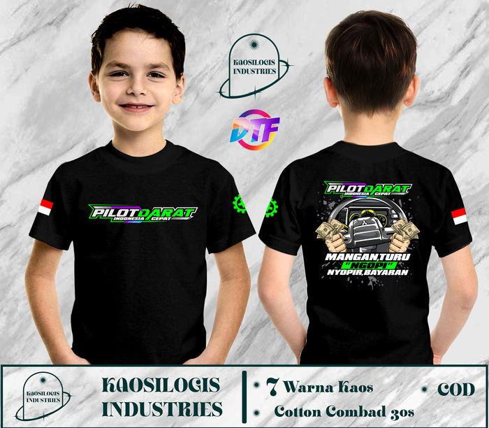 Kaos Anak Driver Muda Pilot Darat Mangan Turu Ngopi Nyopir Bayaran Katun Combed 30s Sablon DTF - Kao