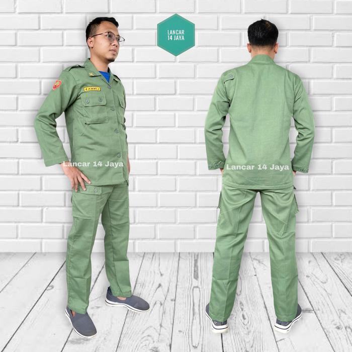 Baju Setelan PDL Linmas Hijau Seragam PDL Linmas Seragam Hansip / Premium Seragam PDL Linmas / Serag