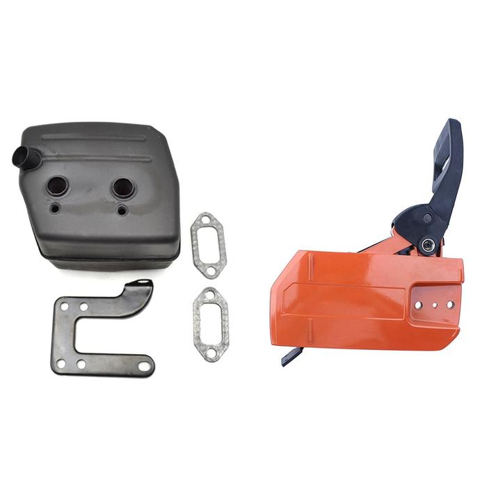 Chainsaw Exhaust Muffler With Support Gasket Plate For Husqvarna 61