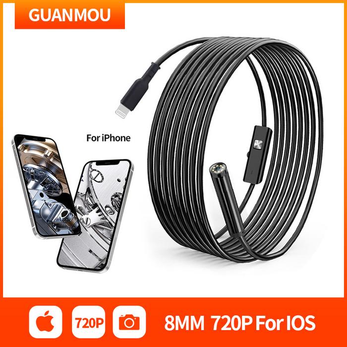 USB Endoscope for Iphone 8mm 720P Borescope Inspection Snake Camera