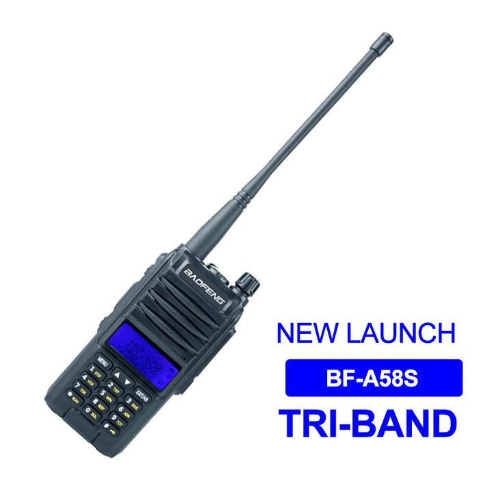 New Baofeng Walkie Talkie BF-A58S 5W Tri Band 136-174MHz 200-260MHz