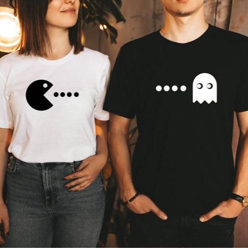 Kaos bro - Kaos Couple Pacman - Premium Katun Combed 30s Kain Baju Pasangan Distro Atasan