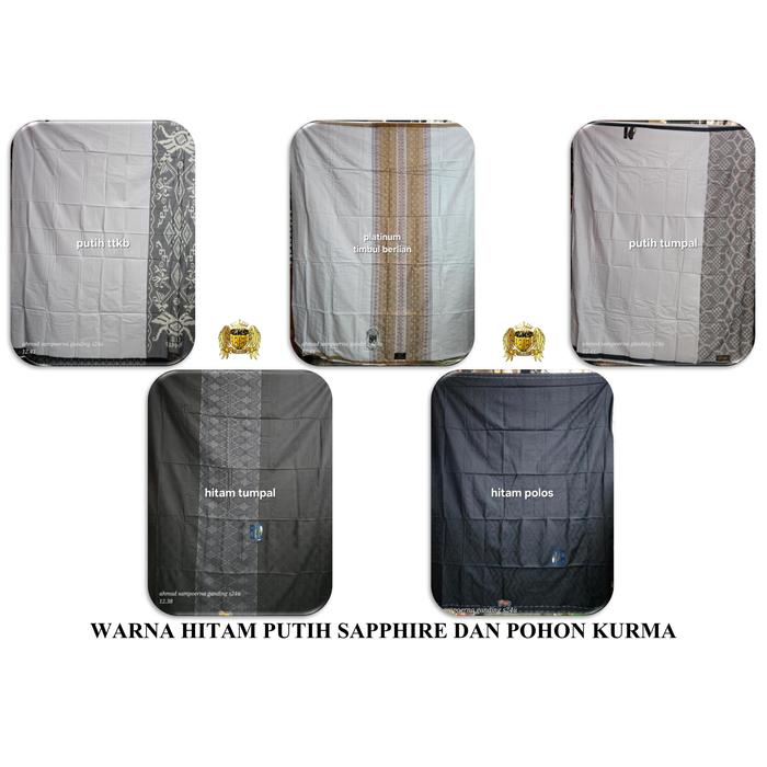 Sarung warna hitam putih sapphire I pohon kurma