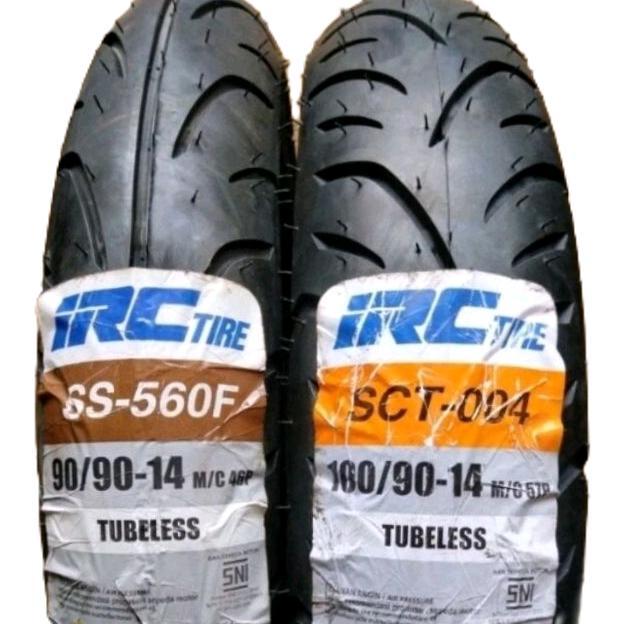 IRC Sepasang Ban Tubeles Motor Lexi  Ukuran 100/90-14 & 90/90-14 Model SS-560F & SCT-004 Tipe M/C 46