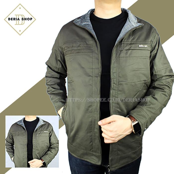 ◤New◢ Jaket Motor Bolak Balik Pria Bahan Katun Dewasa Anak Jacket Distro Outdoor Boss Cowok High Qua