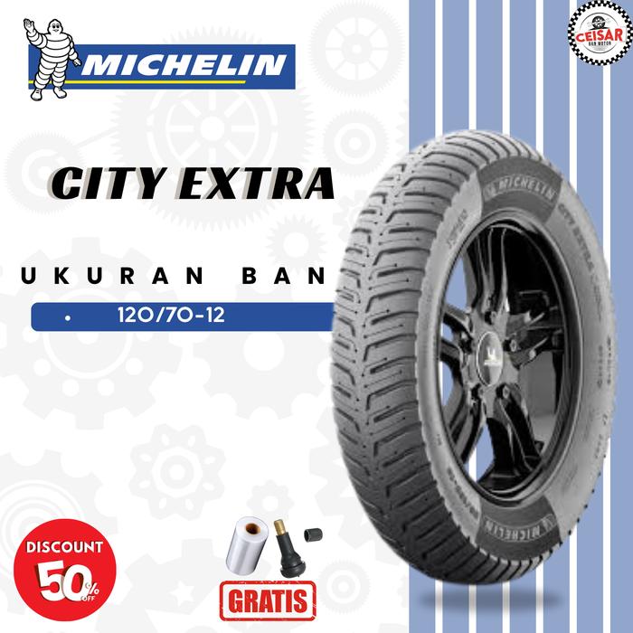 Ban Motor Vespa Matic MICHELIN CITY EXTRA 120/70 Ring 12 Tubeless