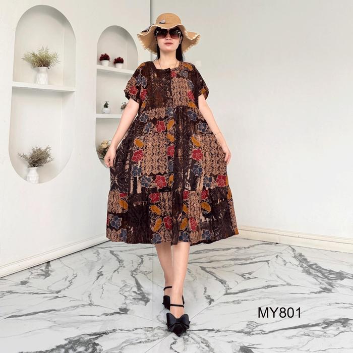 Daster Miranda ld 110cm Batik Cap Handmade By vitela Bahan Rayon Pekalongan Konstruksi Tebal