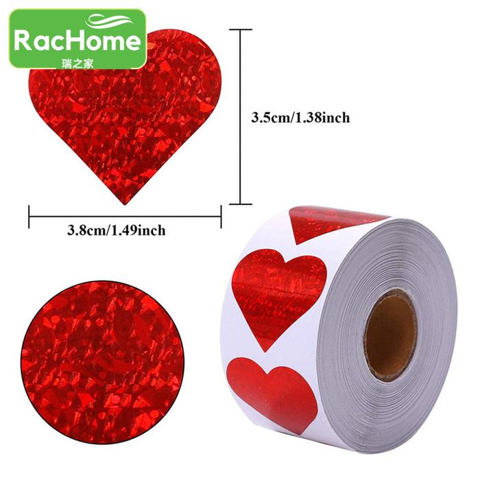Red Love Scrapbooking Adhesive Sticker Sparkle Heart Stickers heart
