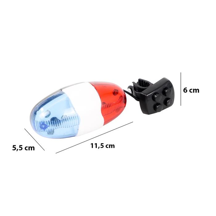 Lampu Sepeda Klakson Sirine Polisi 6 LED 4 Sound - JY-325B - 7RFL16EL Red/Blue