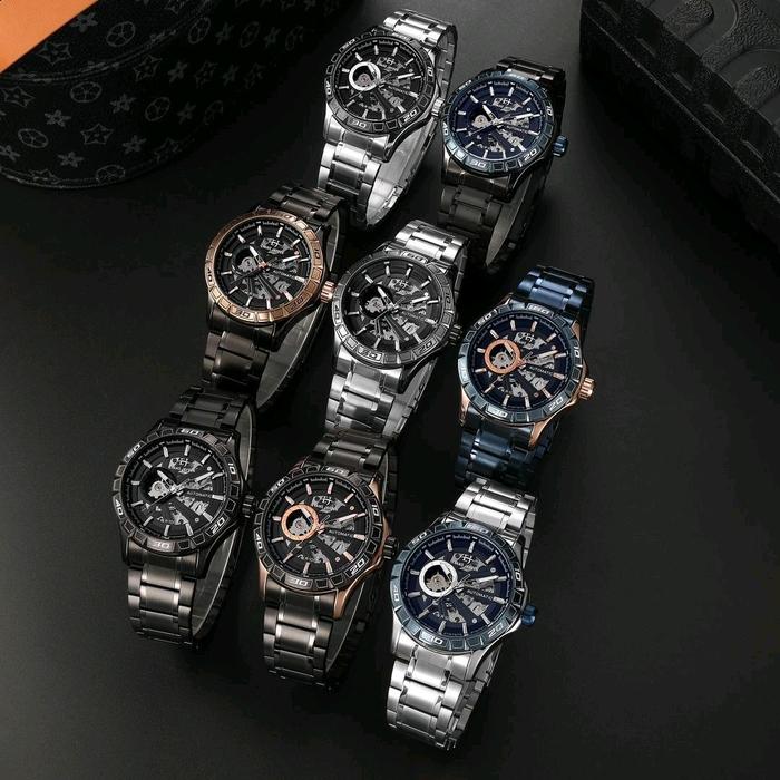 JAM TANGAN EVANS JAYDEN 9565 STRAP RANTAI OTOMATIS GARANSI MESIN 1TH Analog