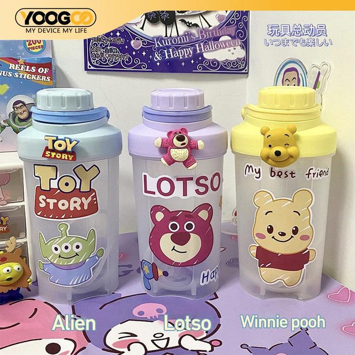 Botol Minum Air Plastik Tumbler Botol Sanrio Kepala Kuromi Melody Minum Termos Coffee Cup Handheld i
