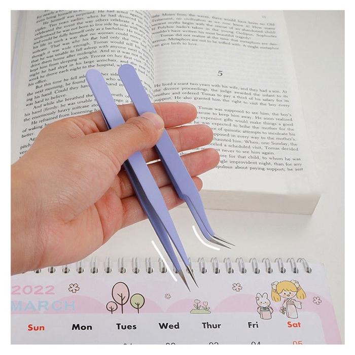 Tweezer Sticker Pinset Bengkok Pinset Lurus Pinset Lengkung Gundam