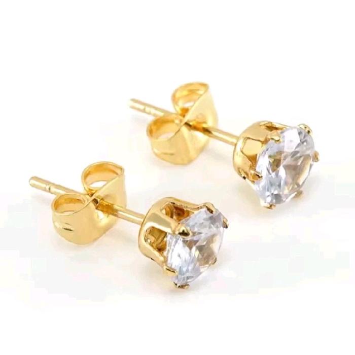 Anting Tusuk Titanium Motif Bunga Mawar Elegan Terbaru