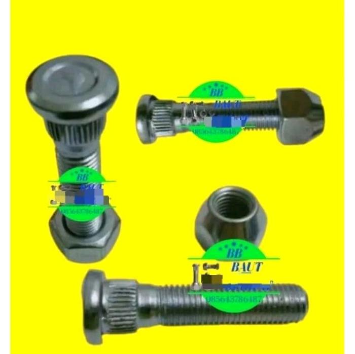 ( 2Biji ) Baut roda innova / hilux / hub bolt & nut inova baut roda innova hilux baut roda