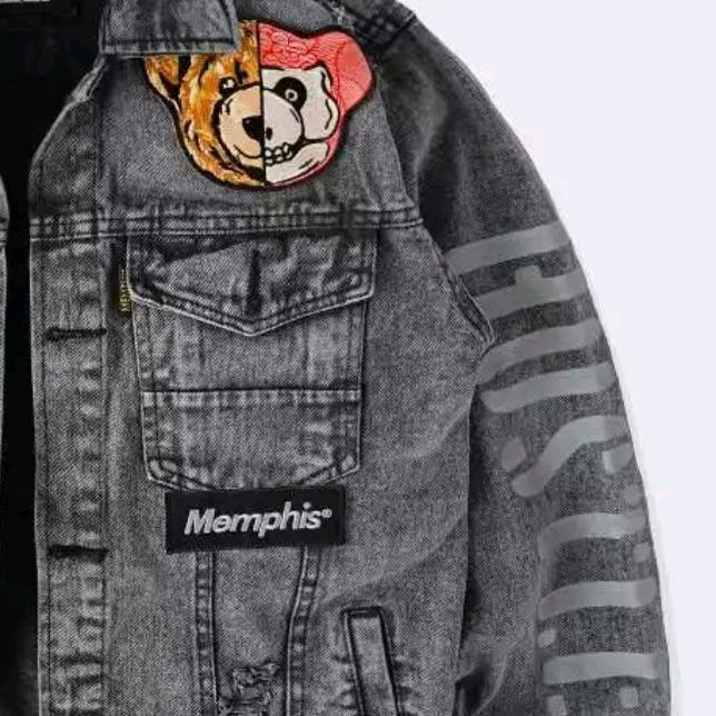 Memphisorigins Skinnedbear Grey Denim Edition Original Jaket Denim