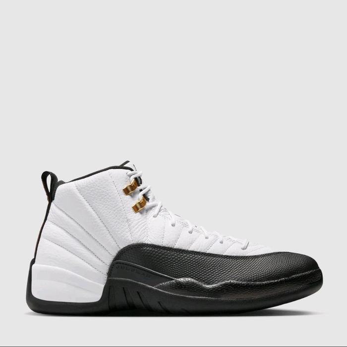 NIKE MEN'S SHOES- NIKE AIR JORDAN 12 RETRO  - WHITE/BLACK-TAXI