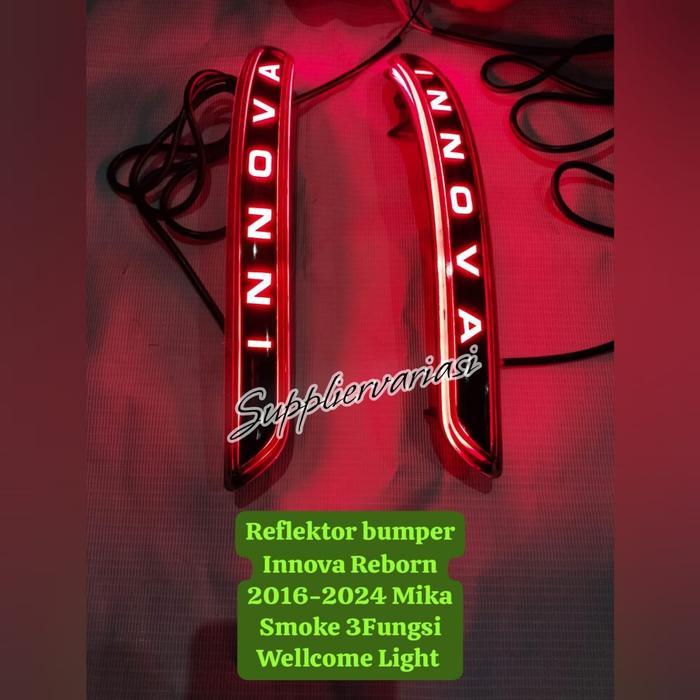 Lampu Reflector Bumper belakang lampu mata kucing bumper mobil Toyota Innova Rebon 2016 up 3Fungsi(S