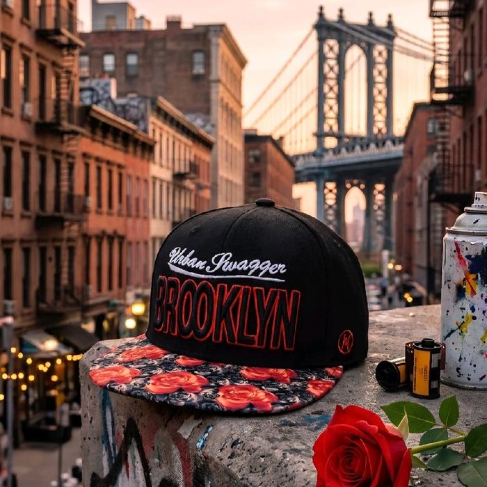 Topi Flat Brim/Snapback Brooklyn Urban Swagger Original Second Warna Hitam