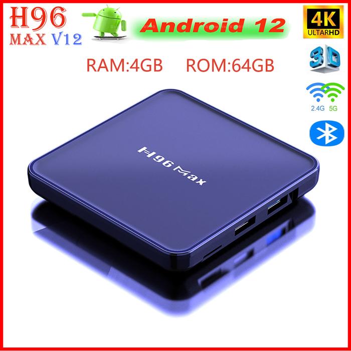 Global Android 12 TV Box H96 Max V12 RK3318 4K Wifi 2.4G&5.8G HD
