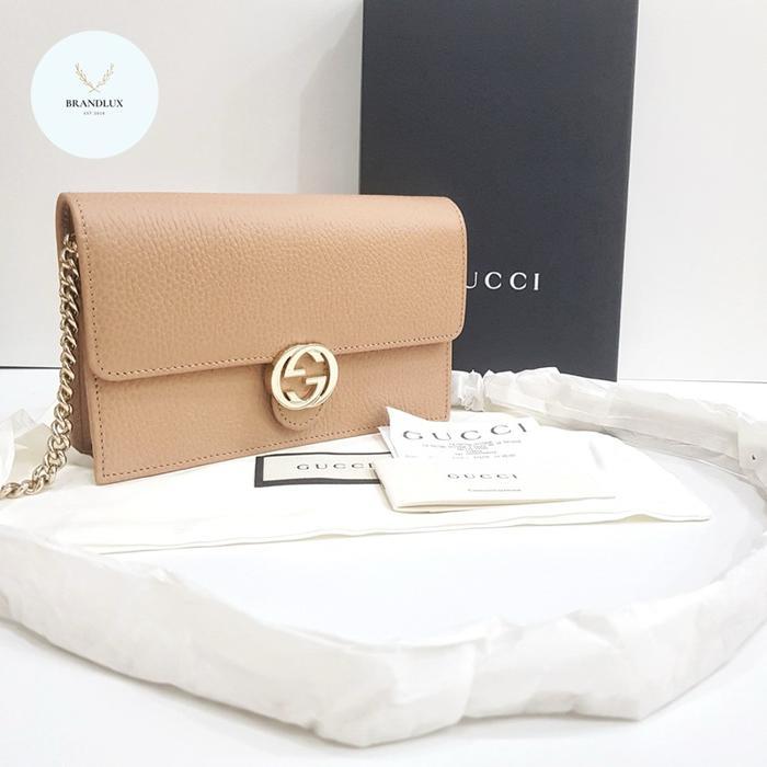 GUCCI WOC WALLET ON CHAIN ICONIC INTERLOCKING GG