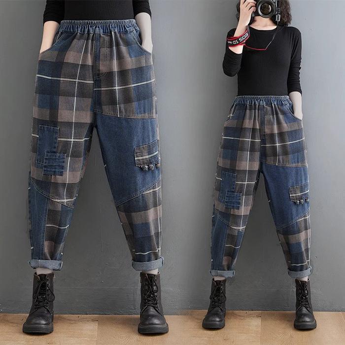 LC574 Premium Overisized Retro Celana Jeans Fashion