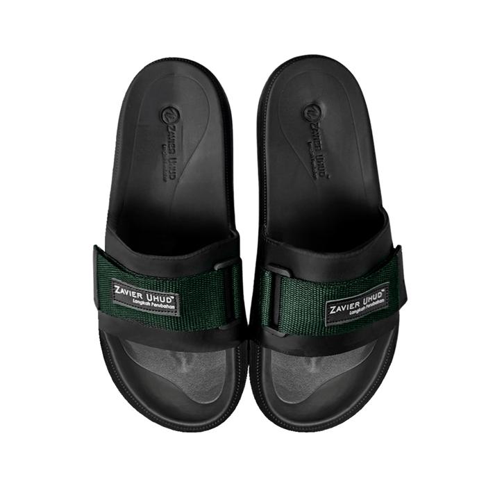 Zavier Uhud - Sentani Green Strip | Sandal Pria Wanita Sendal Selop Anti Licin Anti Slip Unisex