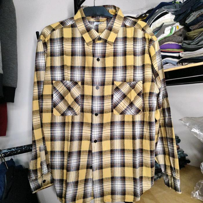 kemeja flanel veterano browny standard tebal  Katun size XL  LD114 P 74