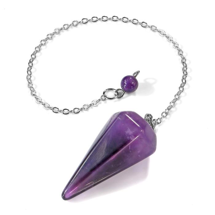 Natural Clear Crystal Pendulum for Divination Reiki Faceted Point Gem Stone Amethsyts Healing Clear 