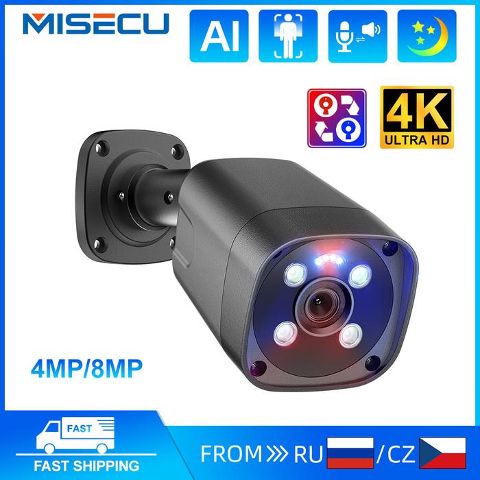 MISECU 4MP 8MP IP Camera Security Protection Full Color Night Vision