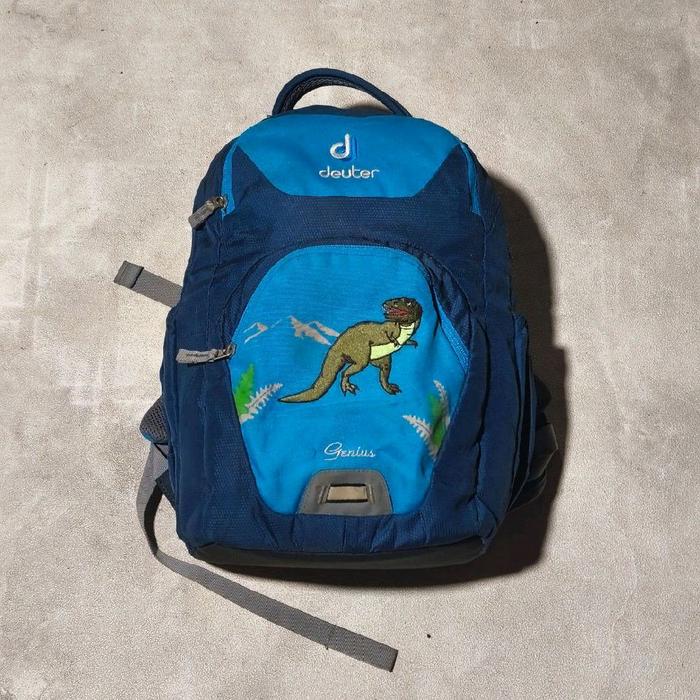 Tas anak outdoor hiking gunung deuter genius s dino biru bekas
