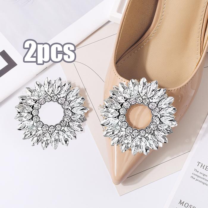 Sepasang Shoe Clip High Heel Aksesori Sepatu Wanita Klip Permata Elegan Bisa Dilepas Untuk Aksesoris