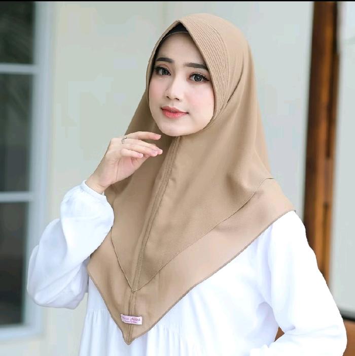 Jilbab Khimar Mini 2 Layer Cerutty Baby Doll Premium - Bahan Ceruty Jatuh & Lembut Kerudung Muslim S