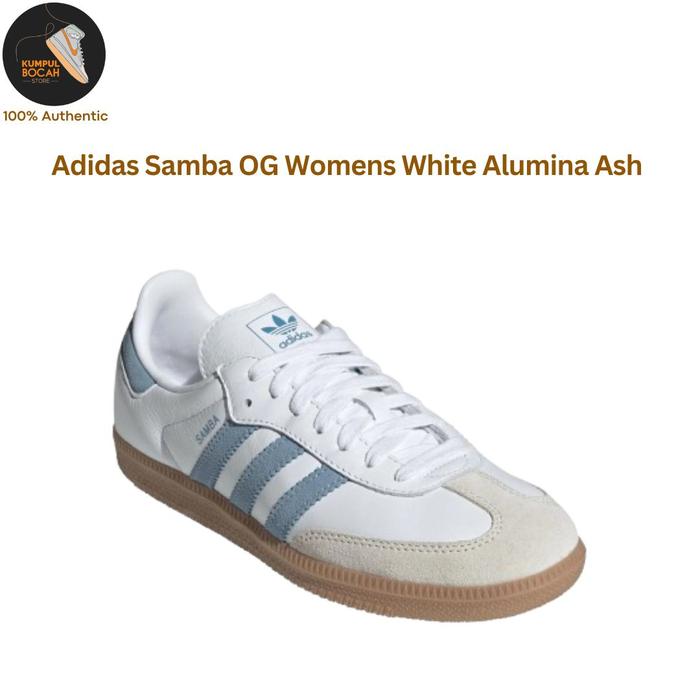 Adidas Samba OG Wanita Putih Alumina Abu Biru Asli 100% Original & Authentik Harga Terjangkau Kualit