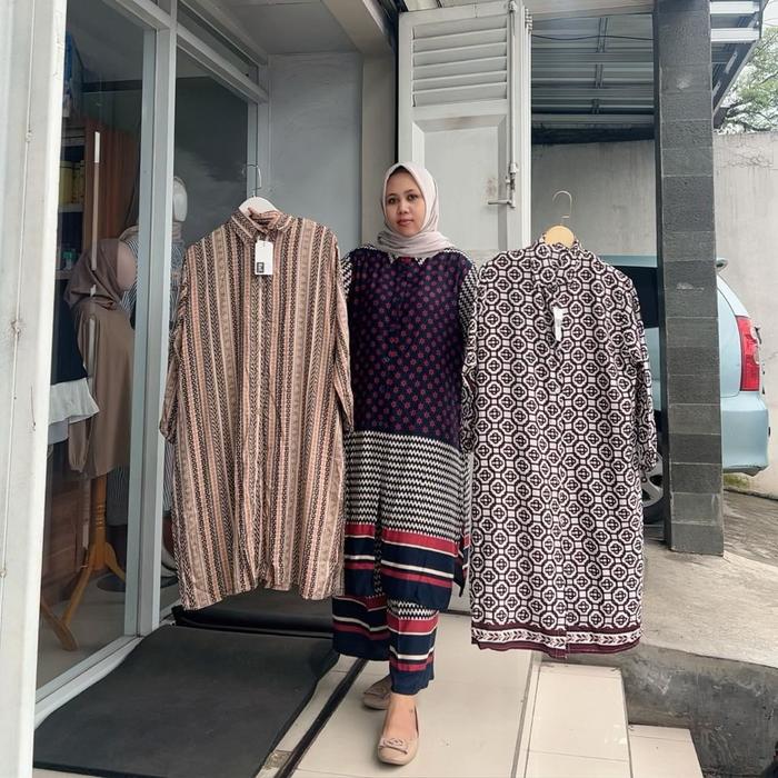 SETCEL TUNIK RAYON PREMIUM/SETCEL WANITA KEKINIAN/SETCEL TUNIK WANITA