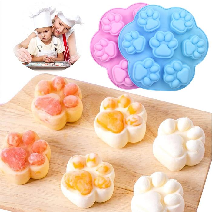 Cetakan  Coklat Es Batu Puding Agar Agar Motif Tapak Kucing 3D / Cetakan Silikon Paw Cat Serbaguna